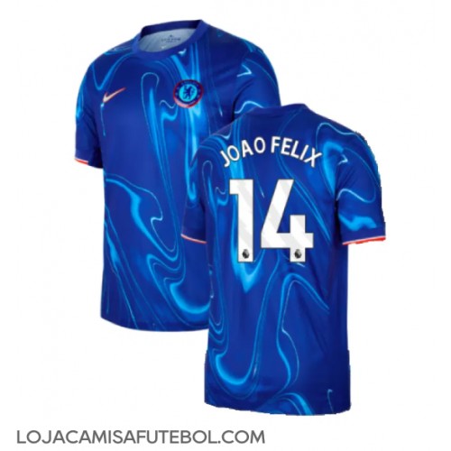 Camisa de Futebol Chelsea Joao Felix #14 Equipamento Principal 2024-25 Manga Curta